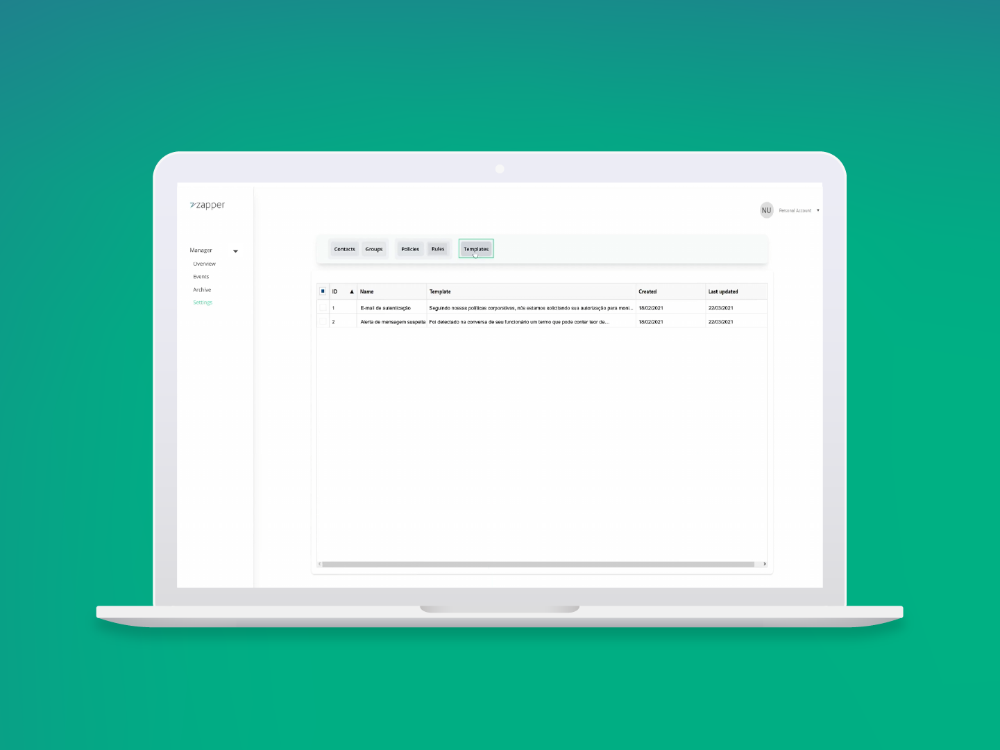 Message templates